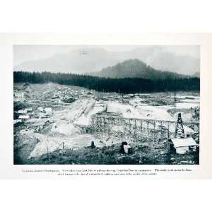  1915 Print Construction Coquitlam Buntzen Dam British 