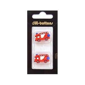  Dill Buttons 23mm Shank Red Truck 2 pc (6 Pack) Pet 