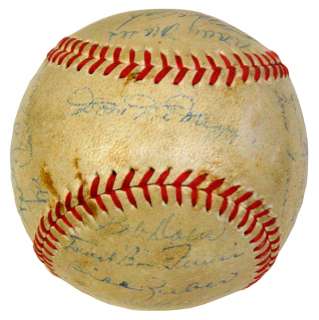 1947 RED SOX TED WILLIAMS TRIPLE CROWN SIGNED TEAM BASEBALL BALL PSA 