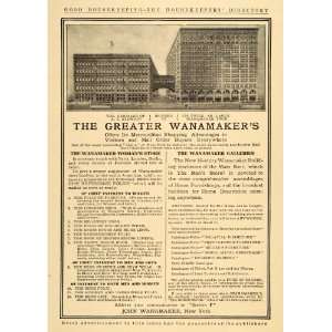 1909 Ad John Wanamaker Woman Store Building Clothing   Original Print 