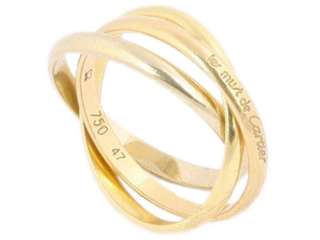 Authentic CARTIER 18K Gold Tri Color Trinity Ring Size 4 47  