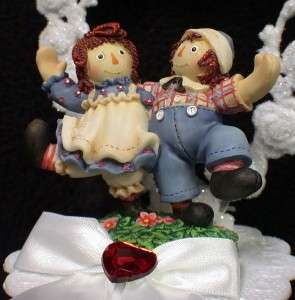 Dancing Raggedy Ann & Andy celebration Wedding Cake Topper Country 