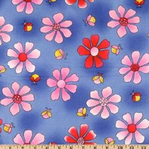  44 Wide Cherry Jubilee Flannel Daisy Purple Fabric By 