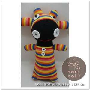 Handmade Striped Sock Monkey Cow Stuffed Animals Doll Baby Toy  