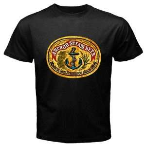  Anchor Steam Beer Logo New Black T shirt Size XL Free 