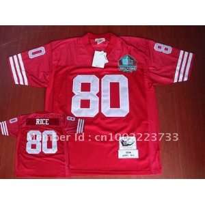 hall of fame jerry rice football jersey san francisco 49ers red #80 