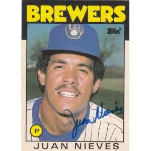    1986 Topps Traded #79T Juan Nieves Brewers Signed 