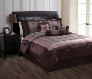 Piece Queen Tobais Brown Jacquard Comforter Set  
