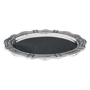  Silver Plated Round Serving Plate with Wavy Edge