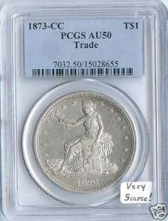 1873 CC Trade Dollar PCGS AU 50 Very Scarce  