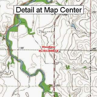  USGS Topographic Quadrangle Map   Woodbine, Kansas (Folded 