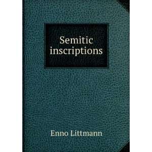  Semitic inscriptions Enno Littmann Books