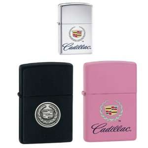  Zippo Lighter Set   Cadillac Pink Matte, Crest Pewter 