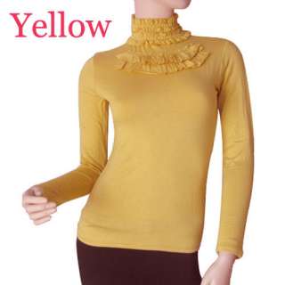   Basic LONG SLEEVE Stretch T Shirts Cotton Turtleneck 7 Colors  