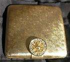 Vintage AVON Rhinestone Clasp Goldtone Powder Compact  