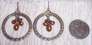 Silpada Sterling Silver Brass Copper Pearl Necklace Earring Set N1826 