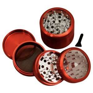  2.5 Large   Red 4 Piece SharpStone Grinder Clear Top 