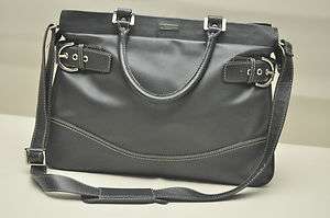 Franklin Covey Black Leather Briefcase Laptop Satchel  