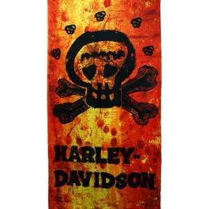  Harley Davidson Crossbones Inferno Beach Towel