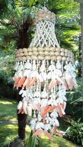 Sea Shell Cowrie & Pink Seashell Wind Chime,18  