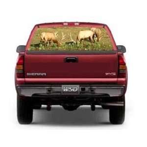  See Through Rear Window Graphic with Elk   29 h x 66 w 