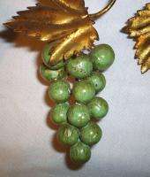 GRAPES VINTAGE ITALIAN GILT TOLE SCONCE CANDLE HOLDER  