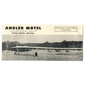  Angler Motel Crystal Springs Arkansas Brochure 1950s 