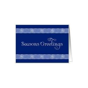  Snowflake Ribbon Seasons Greetings   blue Card Health 