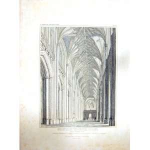  1818 WINCHESTER CATHEDRAL CHURCH NAVE EDWARDS BLORE