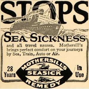  1930 Ad Mothersills Seasickness Remedy Travel Illness 