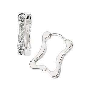  Sterling Silver Pair Cubic Zirconia Earrings Jewelry