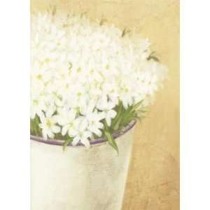 White Flowers In Vase by Cuca Garcia. size 19.75 inches width by 27.5 