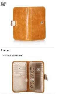 Genuine Leather Women Lady Girl ID Credit Card Holder Purse Wallet 