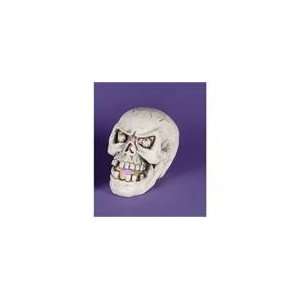   Color Changing Lighted Scowling Skull Halloween Dec