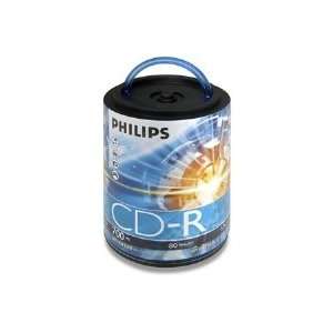  Philips 100 Pack 52X CDR Spindle with Handle Electronics