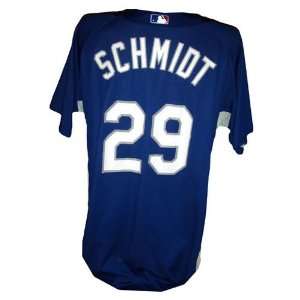 Jason Schmidt #29 2008 Dodgers Game Used Blue Batting Practice Jersey 