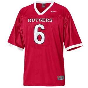  Rutgers Scarlet Knights #6 Red Football Jersey By Nike 