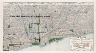 1908 LARGE WALL MAP CHICAGO ILLINOIS W/ ELEVATED RAIL  