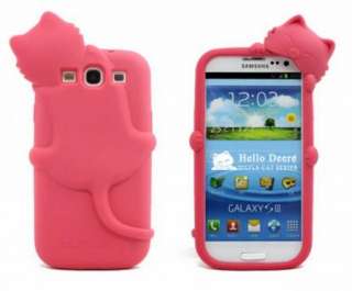   RED Kiki Cat Silicone Soft Back Cover Case For Samsung Galaxy S3 I9300