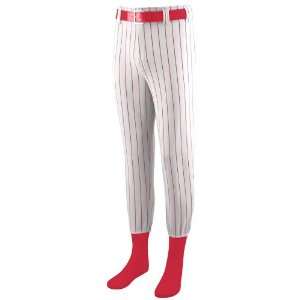  Augusta Youth Striped Softball/Baseball Pant WHITE/ RED 