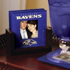  The Memory Company Baltimore Ravens Art Glass Coaster Set 