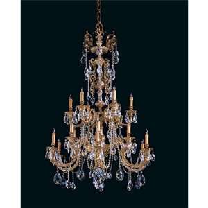  Crystorama 2718 OB CL SAQ Chandelier in Olde Brass
