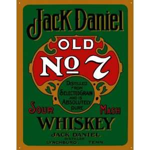   Nostalgic Jack Daniels Tin Sign  Green Label , 13x16