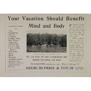  1902 Ad Abercrombie & Fitch Canoe Canadian Wilderness 