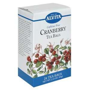 Alvita Tea Bags, Cranberry, Caffeine Free, 24 teas bags [2.12 oz (60 g 