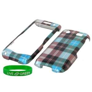  Blue Check Design Snap On Hard Case for Blackberry Pearl 2 