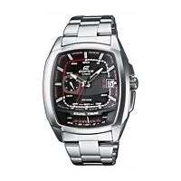 CASIO EF321D 1A EDIFICE MENS DUAL TIME STAINLESS STEEL DRESS WATCH 
