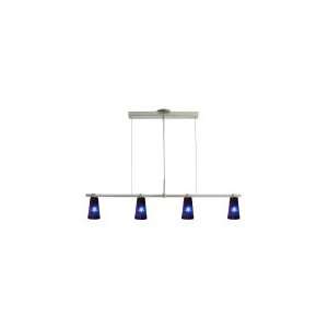 Oggetti Luce 29 407 Oasis 4 Light Island Light in Satin Nickel with 