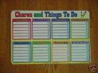 Learning Placemat Calendar & Chores *NEW* M. Ruskin Co.  