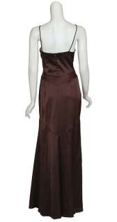 Chic DAVID MEISTER Chocolate FitFlare Gown Dress 12 NEW  